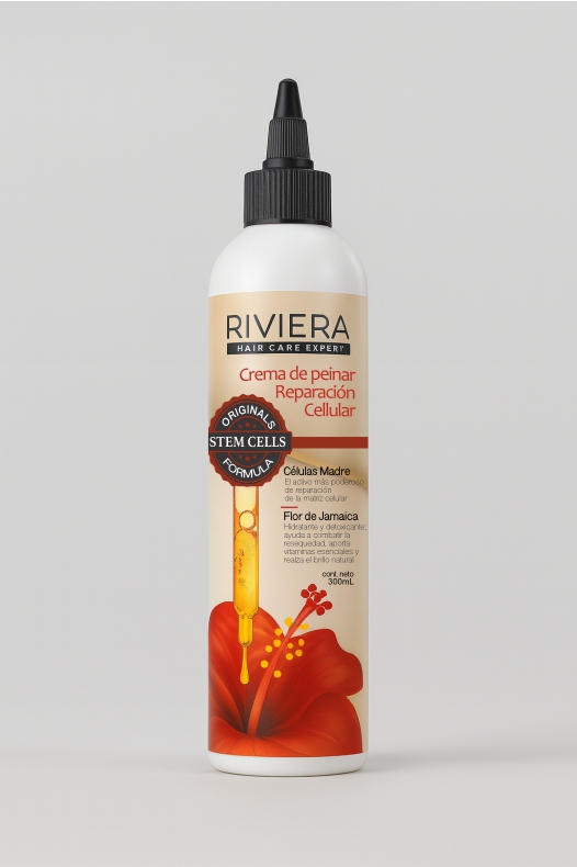 CREMA DE PEINAR CELULAS MADRE + FLOR DE JAMAICA 300mL